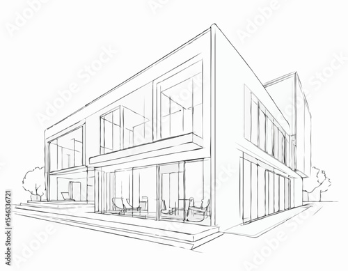 Hand-Drawn Architectural Blueprint Sketch