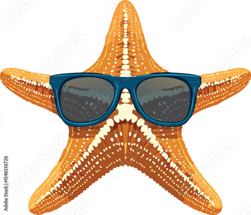 Cool Starfish Wearing Sunglasses on a Sunny Beach Day