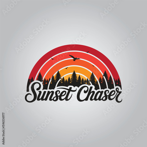 Sunset Chaser t-shirt Vector Design Template