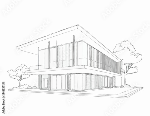 Hand-Drawn Architectural Blueprint Sketch