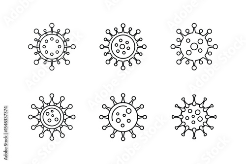 virus illustration line art vector design