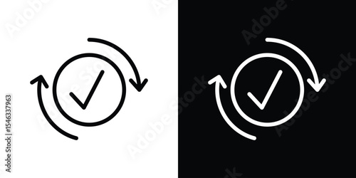 Continuous changes icon in black. flat graphic vector icon