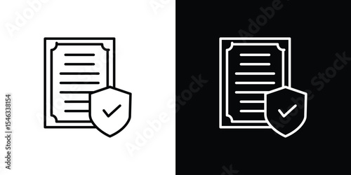 Contract Coverage icon in black. flat graphic vector icon