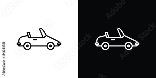 Convertible car icon in black. flat graphic vector icon