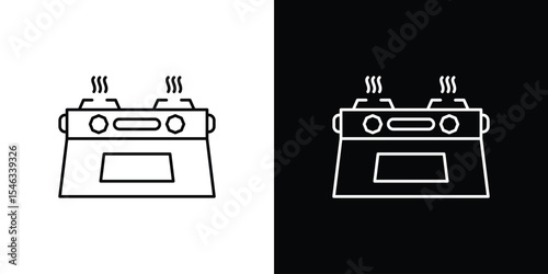 Cooking gas icon in black. flat graphic vector icon