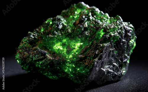 Macro Image of Glowing Radioactive Metal
