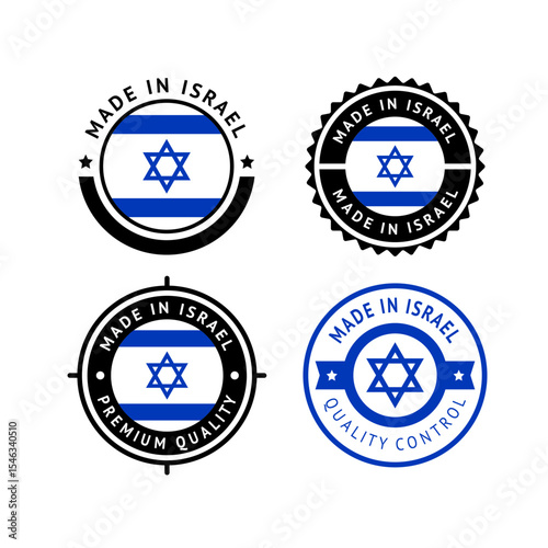 National flag of the Israel, set flat vector icons