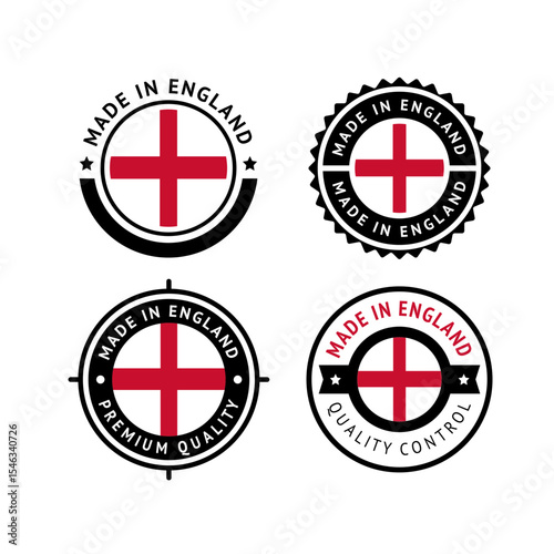National flag of the England, set flat vector icons