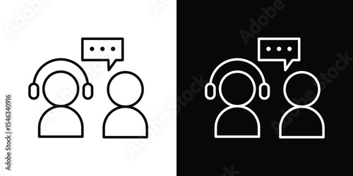 Counselling icon in black. flat graphic vector icon