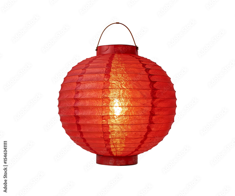 Obraz premium Striking Red Festival Lantern, A Luminous Orb Illuminating Celebration and Tradition in Exquisite Detail