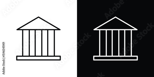 Court icon in black. flat graphic vector icon