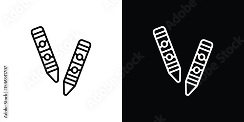 Crayon icon in black. flat graphic vector icon