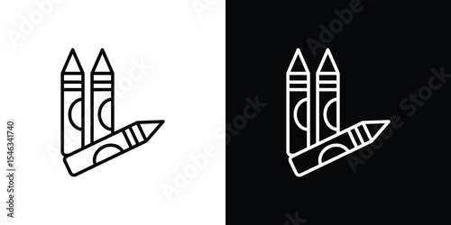 Crayon icon in black. flat graphic vector icon