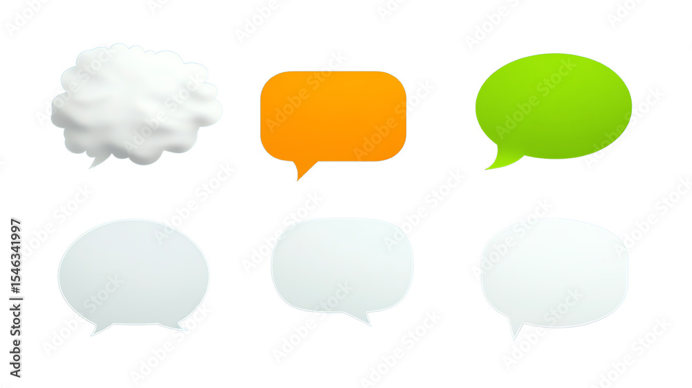 Various colorful speech bubbles on a white isolated background. Various colorful speech bubbles on a white isolated background.