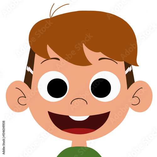 Cartoon Happy Boy Avatar Ilustration