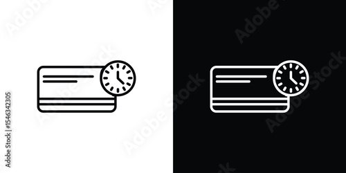 Credit history icon in black. flat graphic vector icon