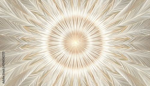 Abstract Radial Pattern In Light Beige And White