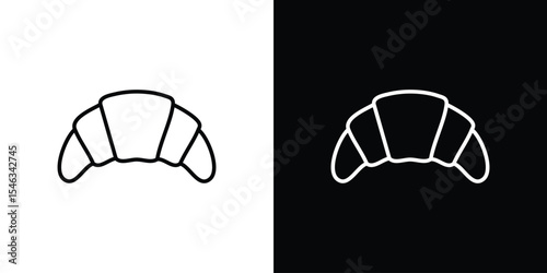 Croissant icon in black. flat graphic vector icon