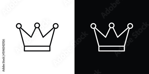 Crown icon in black. flat graphic vector icon