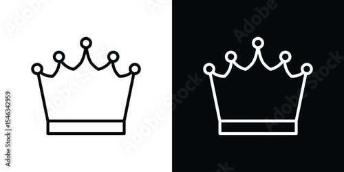 Crown icon in black. flat graphic vector icon