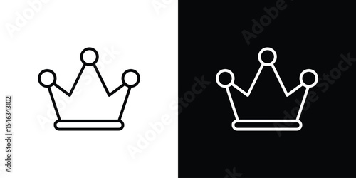 Crown icon in black. flat graphic vector icon