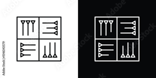 Tableau sur toile Cuneiform icon in black. flat graphic vector icon