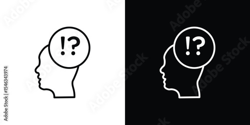 Curious human icon in black. flat graphic vector icon