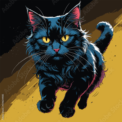 Realistic and natural vector black cat image