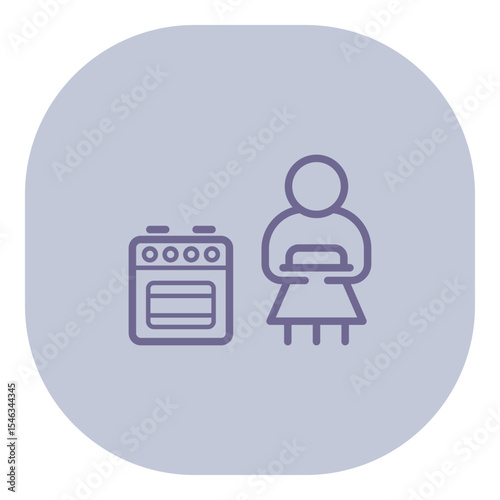 Elderly woman standing in her kitchen next to oven, holding tray. Woman focused and dedicated, enjoying her cooking experience in cozy home setting