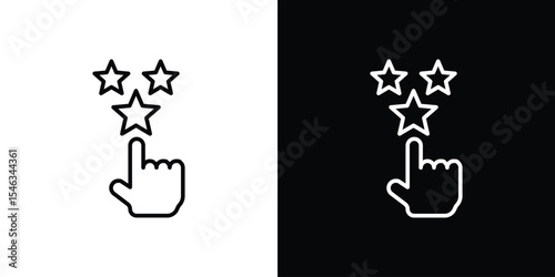 Customer feedback icon in black. flat graphic vector icon