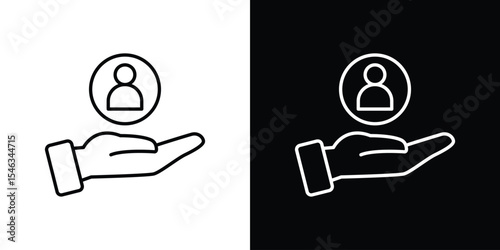 Customer retention icon in black. flat graphic vector icon