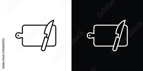 Cutting board icon in black. flat graphic vector icon