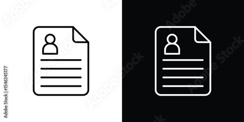 CV icon in black. flat graphic vector icon