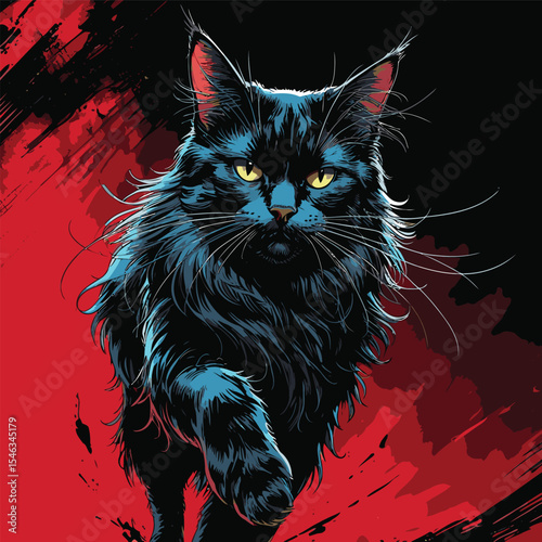 Realistic and natural vector black cat image