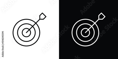 Darts icon in black. flat graphic vector icon