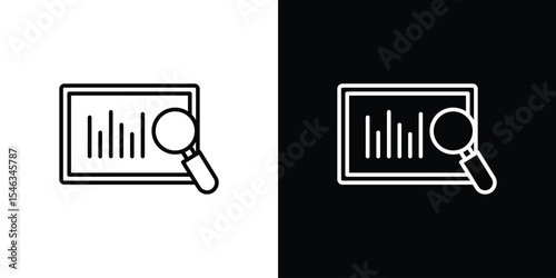 Data Analysing icon in black. flat graphic vector icon