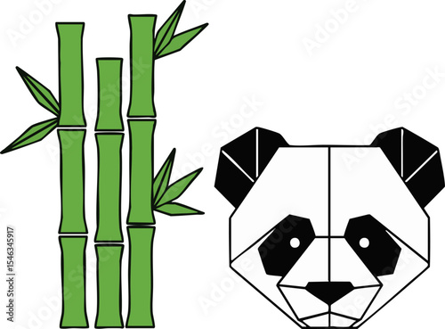 Origami Panda & Bamboo