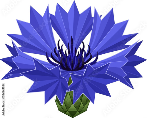 Origami Cornflower (Bachelor's Button)