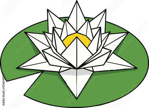 Origami Water Lily on a Pad