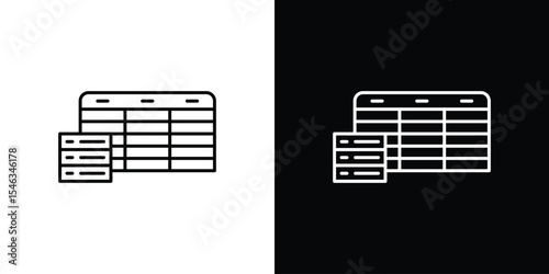 Data table icon in black. flat graphic vector icon