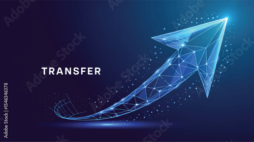 Abstract Upward Arrow Data Transfer & Growth Graphic