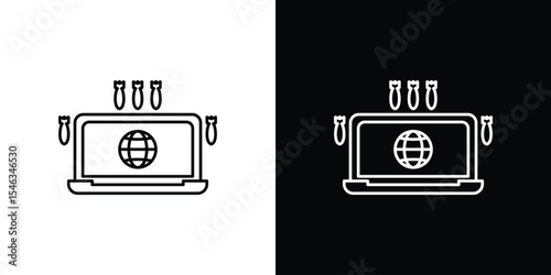 Ddos icon in black. flat graphic vector icon