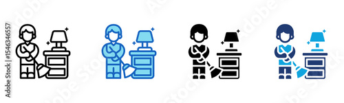Cleaning Room icon Multi Style Vector Illustration 
