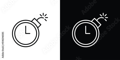 Deadline icon in black. flat graphic vector icon