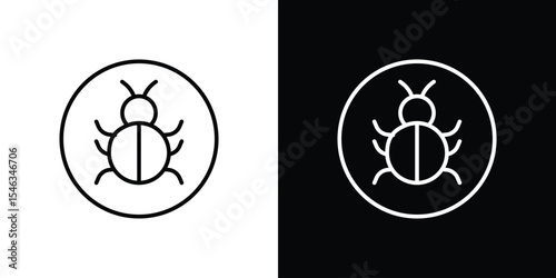 Debug icon in black. flat graphic vector icon