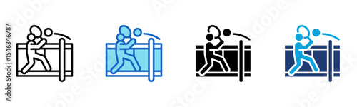 Tennis Court icon Multi Style Vector Illustration 