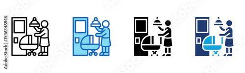Hotel Sitter icon Multi Style Vector Illustration 