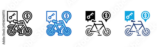 Bicycle Rental icon Multi Style Vector Illustration 