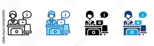 Information Desk  icon Multi Style Vector Illustration 