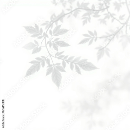 shadow overlay effect. Gray shadow of leaves isolated on white background. Plant foliage leaf shadow light effect. Mockup Blurred tree branch shadow. Ideal for summer spring design elements PNG